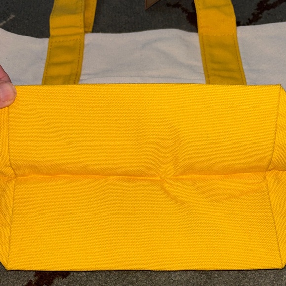 Trader Joe's Yellow and White Canvas Tote Bag - Picture 6 of 7